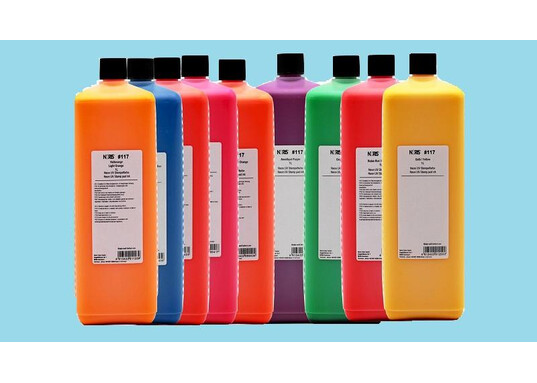 Neon-UV stamp ink Brilliant neon inks shine in a special color. 